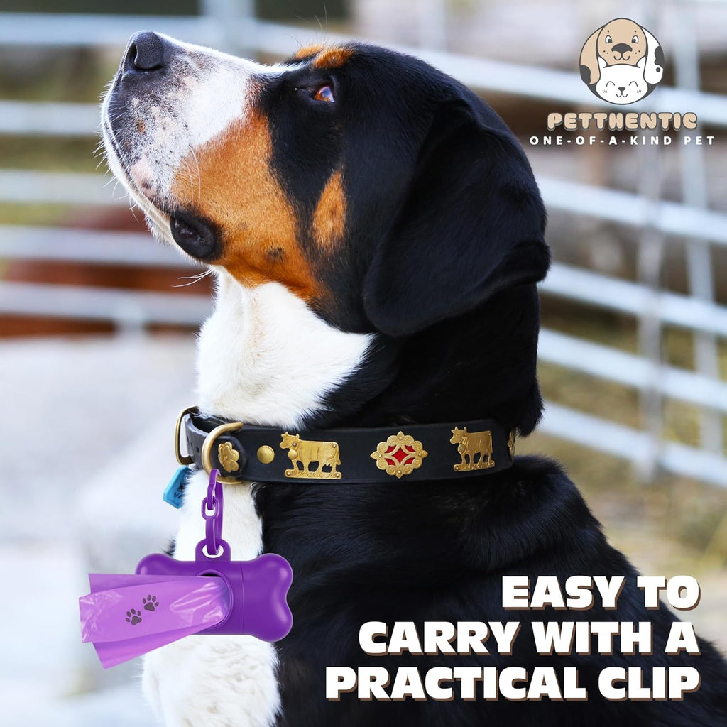 PETTHENTIC Biodegradable Dog Poop Bags | 240 Count + Dispenser Included | Eco-Friendly