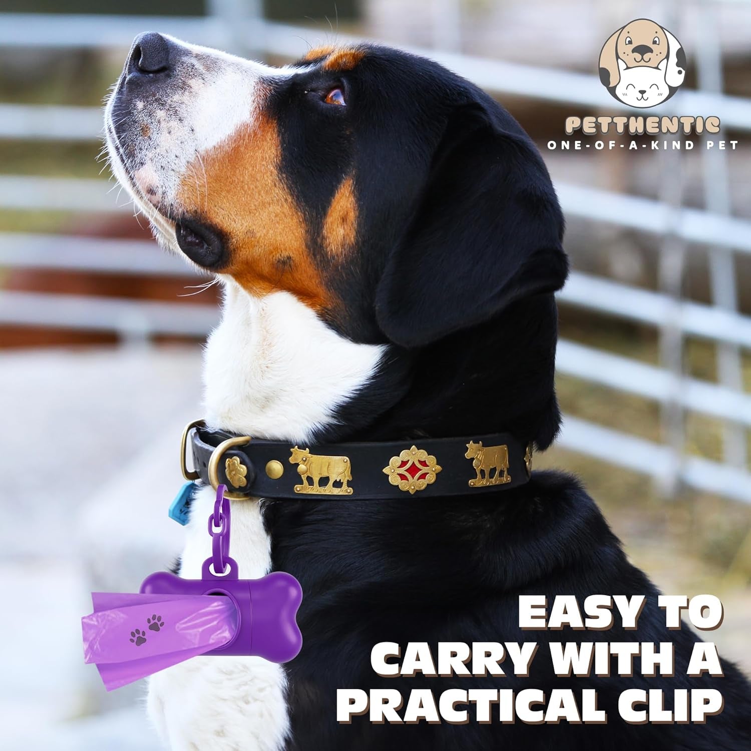 PETTHENTIC Biodegradable Dog Poop Bags | 240 Count + Dispenser Included | Eco-Friendly
