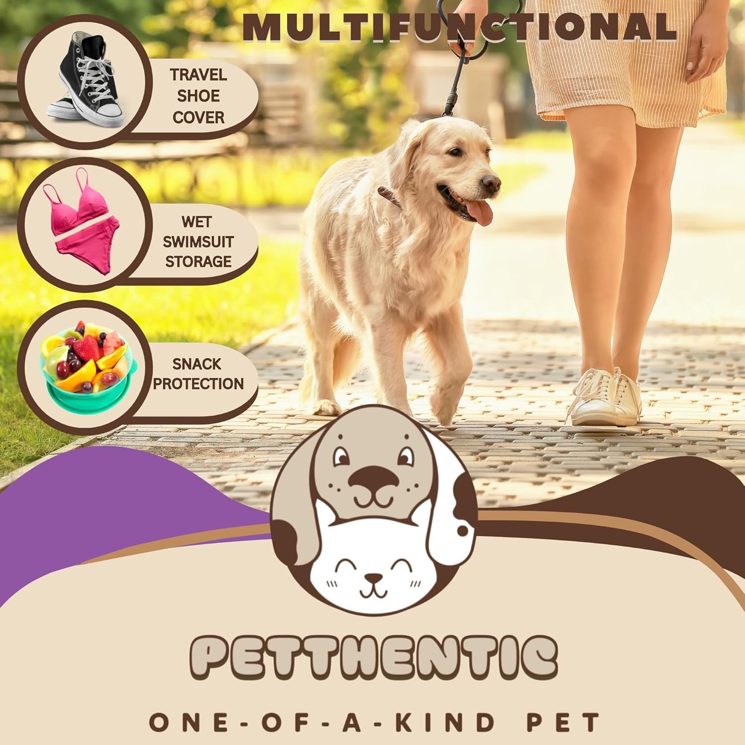 PETTHENTIC Biodegradable Dog Poop Bags | 240 Count + Dispenser Included | Eco-Friendly